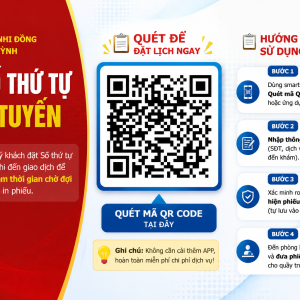 HƯỚNG DẪN ĐẶT LỊCH KHÁM TẠI PHÒNG KHÁM NHI ĐỒNG PGS.TS. VŨ QUỲNH